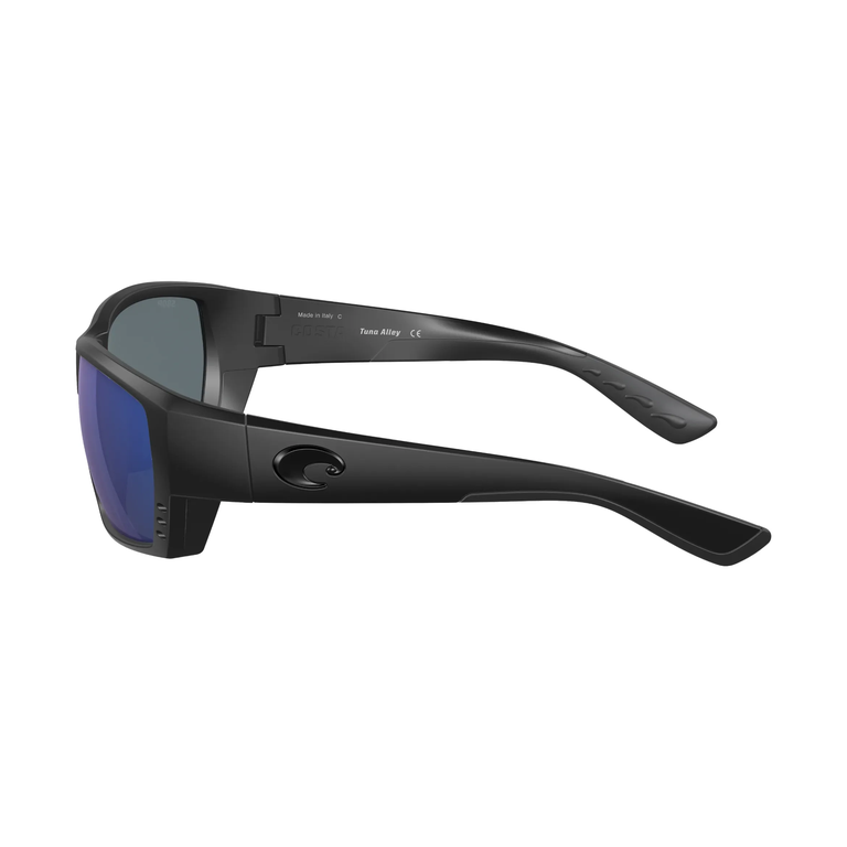 Tuna Alley in Matte Black with Blue Mirror