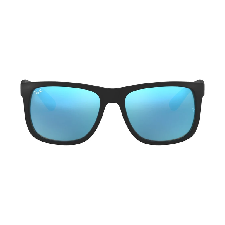 RB4165-Justin in Rubber Black with Blue Mirror